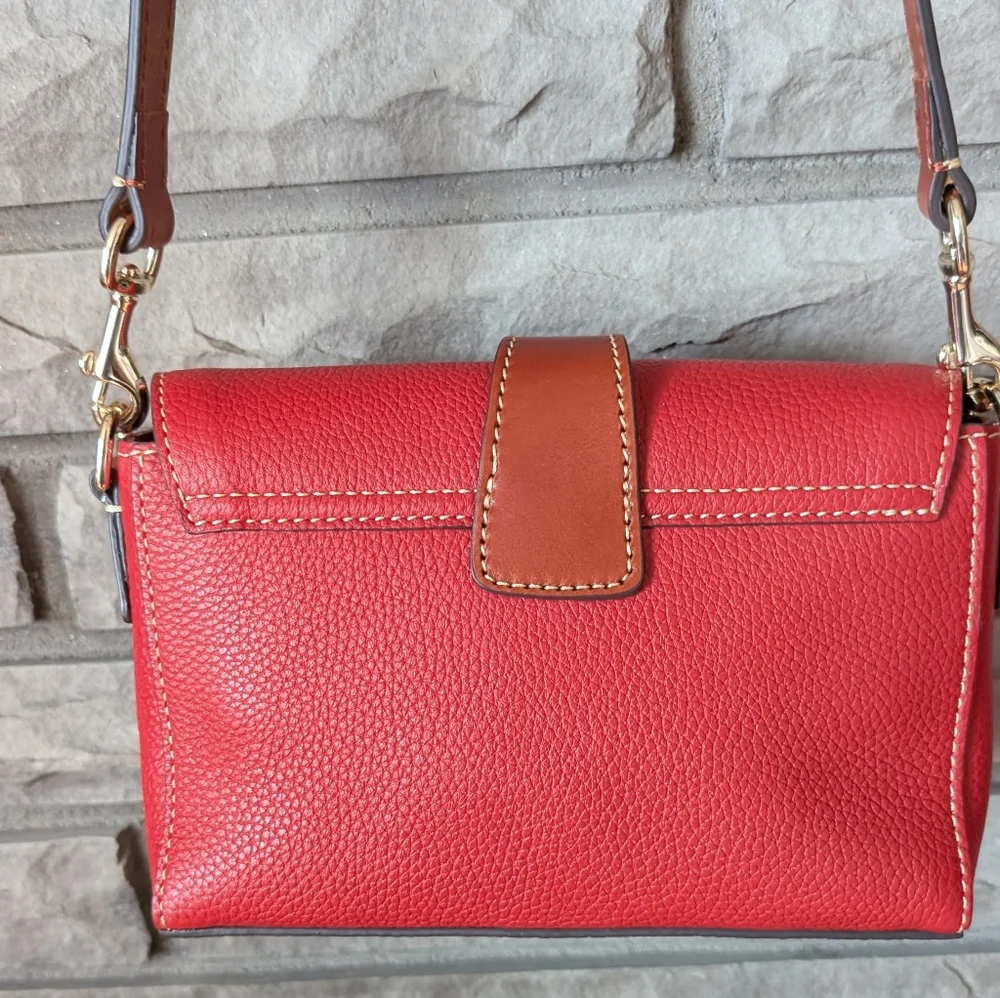 Dooney & Bourke Red Pebbled Leather Kyra Shoulder Bag - Picture 2 of 13